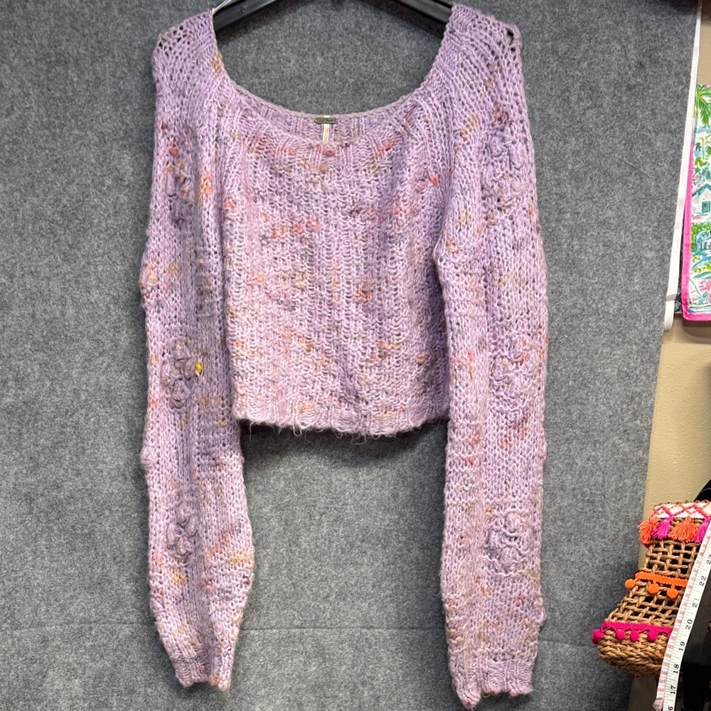 Free People Sunset cloud pullover violet glow pullover sweater M - Picture 4 of 10